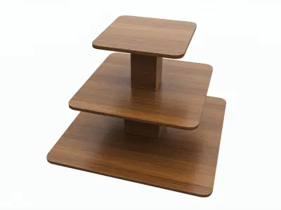 Three Tier Square Table Free 3D model