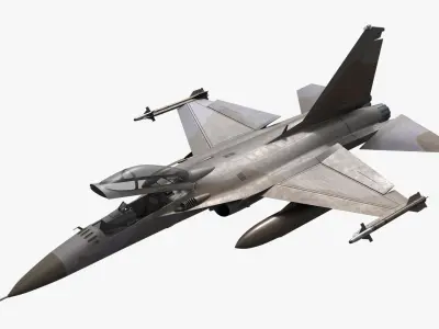 Combat Interceptor Fighter Jet Rigged 3D model purchase