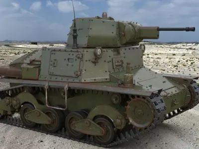 Tank L6 40 Green Ansaldo Fiat Italian Mental Ray 3D model
