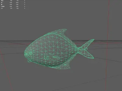 Pomfret Low-poly 3D model