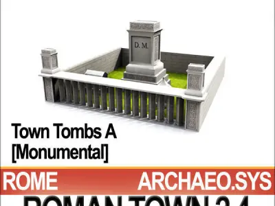 Roman Town Monumental Tombs A 2 4 Low Poly 3D model
