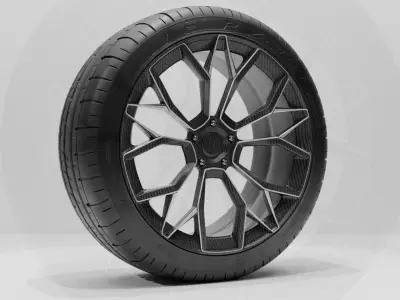 Carbon Fiber Hypercar Performance Wheel Free 3D model