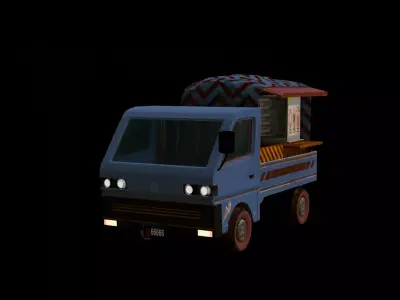 Charming Vintage Store Truck 3D model