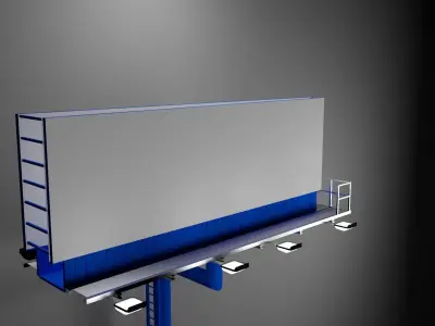 Billboard on pole Low-poly 3D model