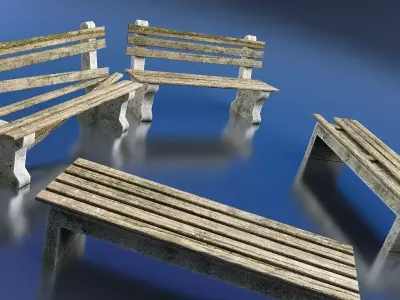 Benches park bench - park bench Free low-poly 3D model
