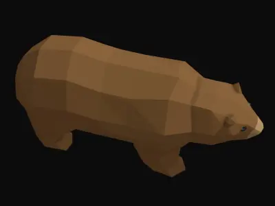 Bear Rigged Low Poly Low-poly 3D model