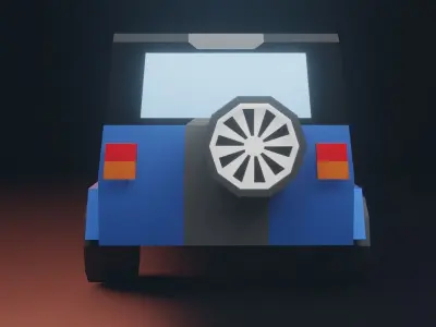 low poly jeep car Low-poly 3D model
