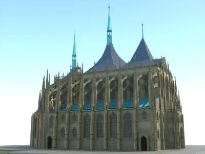 Saint Barbara - gothic cathedral -Kutna Hora- Czech republic 3D model