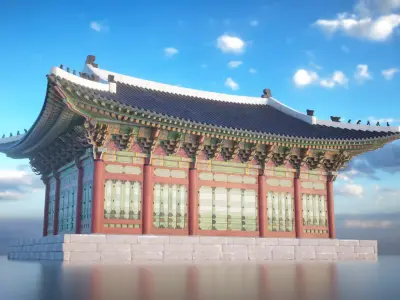 Korea Gyeongbokgung Sajeongjeon Hall - Joseon Palace 3D model