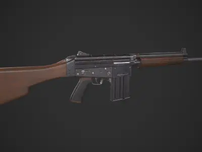 FN-Fal ak - rifle Low-poly 3D model