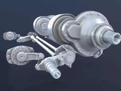 T-55 Tank Suspension 3D model