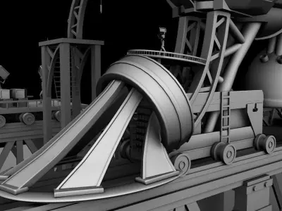 Ship Concept Digital art Low-poly 3D model