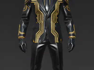Cyber-Executive Character 3D Model Low-poly 3D model