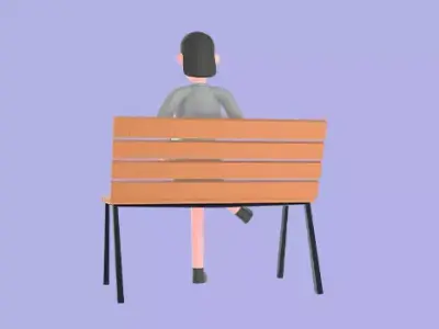Stylized 3D Female Journalist Character - Outdoor Tablet Pose 3D model