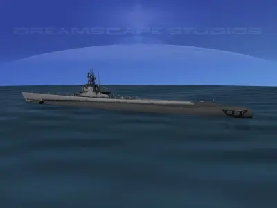 Balao Class Submarine USS Bonefin SS287 3D model