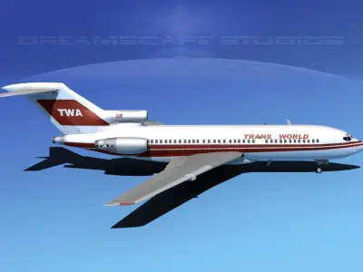 Boeing 727-100 Trans World 2 3D model