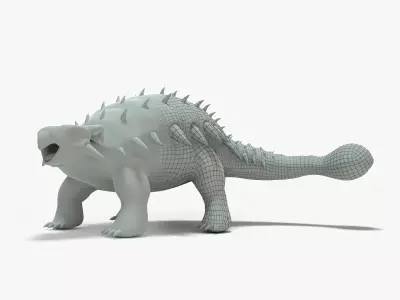 Ankylosaurus Rigged Basemesh Low-poly 3D model