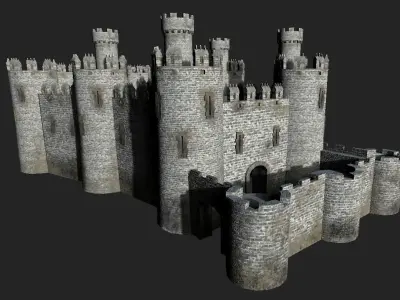 Medieval Castle Low-poly 3D model