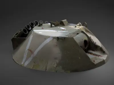 Destroyed russian Combat Module BTR-80 turret Photoscan 3D model
