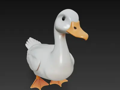Duck Realistic 3D Model Basic - Low Poly Realistic Low-poly 3D model