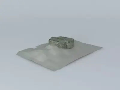 Bunker 4 Longues Battery Free 3D model