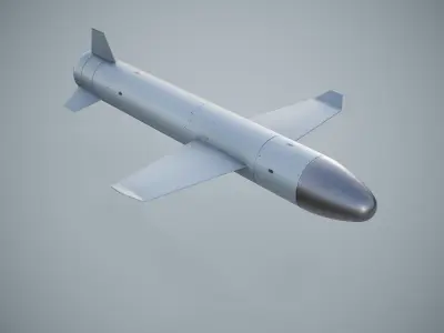 Ukrainian turbojet drone missile Palianytsia Low-poly 3D model
