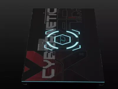 Cybernetic Futuristic Conference Table with Robotic Arms  Low-poly 3D model