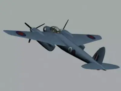 RAF WWII Mosquito IV photographic reconnaissance unit  3D model