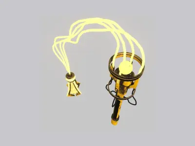 SciFi Flail A08 Yellow - Sci Fi Weapon Design Low-poly 3D model