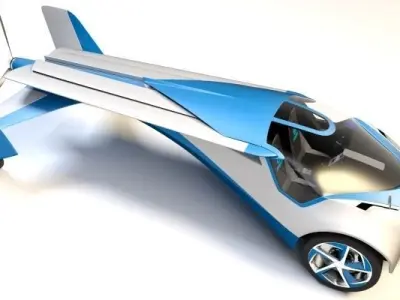 Aeromobil futuristic flying car 3D model