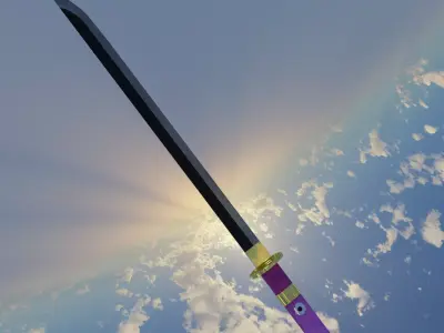 Zoro Enma Sword 3D Model Free low-poly 3D model