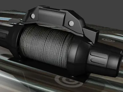 Winch Crane Tug Cabrestante Remolcador Grua Low-poly 3D model