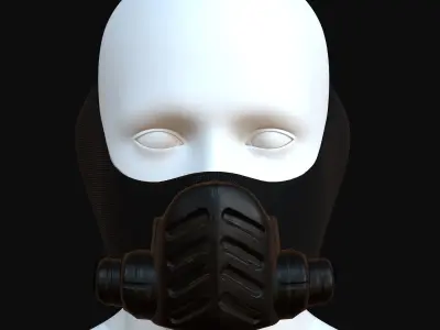 Gas mask helmet 3d model scifi Low-poly  Low-poly 3D model 573