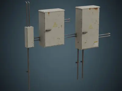 Utility Box 1B Low-poly 3D model