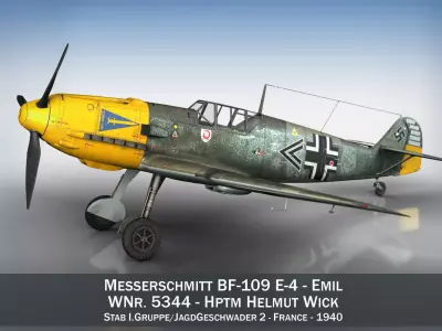 Messerschmitt - BF-109 E - JG2 3D model