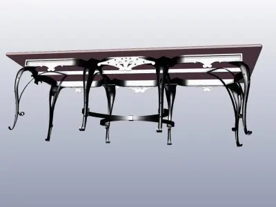 Medieval wrough metal table 3D model
