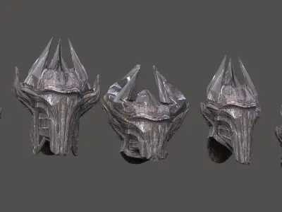 Sci Fi Fantasy Mandalorian style helmet 5 designs 3D model