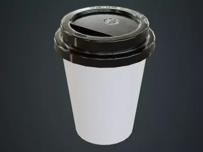 Paper Coffee Cup 1A Low-poly 3D model