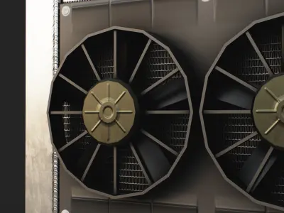 Engine Radiator Free low-poly 3D model