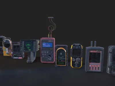 Detectors big pack Low-poly 3D model