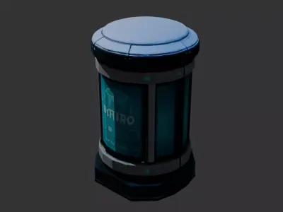 High Poly SciFi Kiosk 3D AD 3D Model 3D model