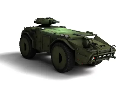 Apc755 Rigged Armored Personnel Carrier 3D Model  3D model