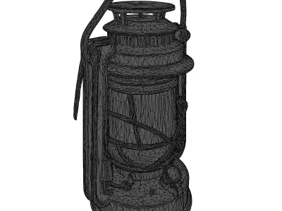 Military Style Camping Lantern Lamp Low-poly 3D model