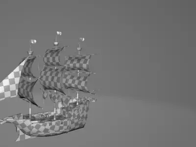 Pirate Ship 5 Low-poly 3D model