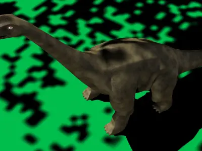 Brachiosaur model dinosaur in grass Low-poly 3D model