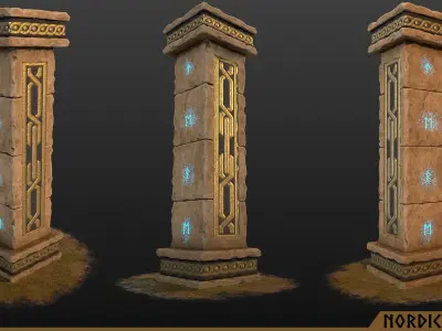 Nordic Pillars Asset Pack Low-poly 3D model