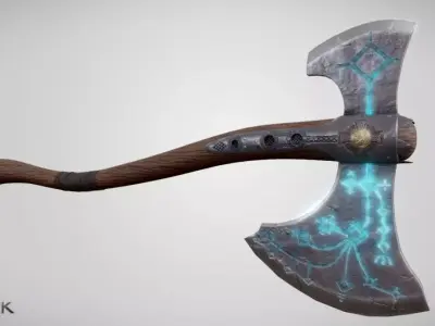 God of War Axe Leviathan Low-poly 3D model