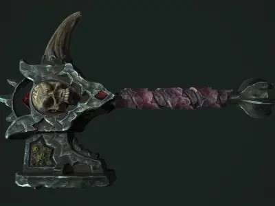 Undead battle-hammer Low-poly 3D model