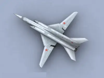 Tu-22 Soviet Bomber Backfire Low-poly 3D model