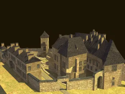 Saltworks Castle in Wieliczka Cracow Poland Zamek Zupny Low-poly 3D model